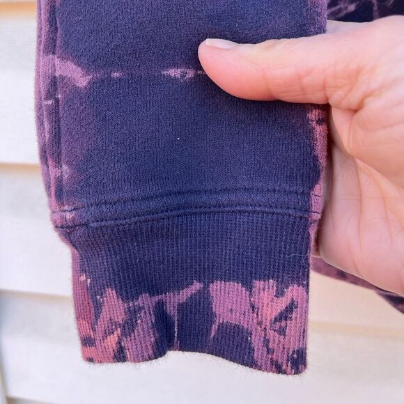 Lululemon purple/maroon tie-dye hooded long-sleeved sweater, drawstring, size 4 - Picture 3 of 14